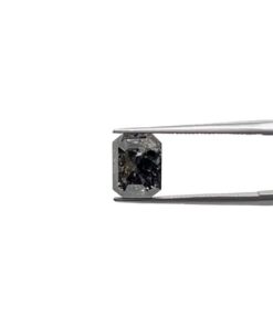 Unique Emerald Rose Cut Salt and Pepper Diamond Loose Gemstone LSG1393