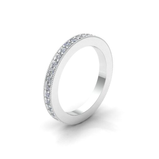 Full Eternity Stacking Diamond Wedding Band White Gold Platinum LS7178