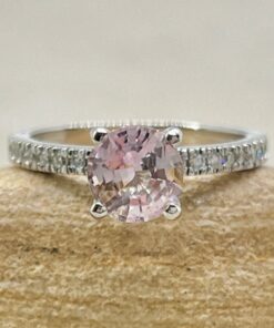 GIA Certified Pink Sapphire Engagement Ring White Gold Platinum LS7137