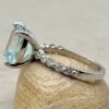 Half Eternity Blue Aquamarine Diamond Ring White Gold Platinum LS7128