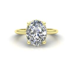 IGI Certified Lab Oval Cut Diamond Engagement Ring Yellow Gold LS7176