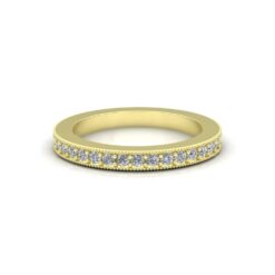 Lab Organic Diamond Wedding Ring Full Eternity Pave Yellow Gold LS7178