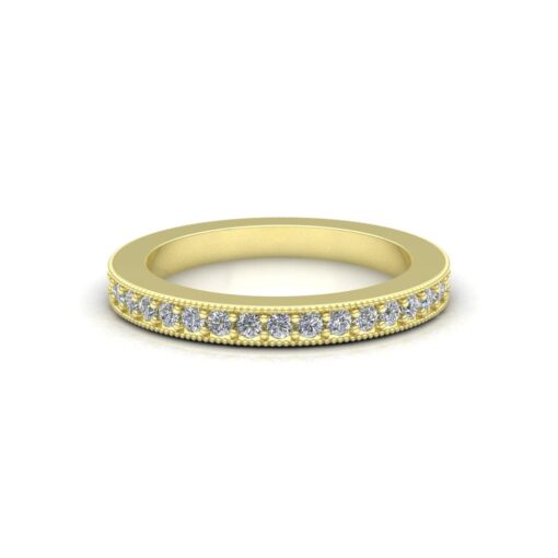 Lab Organic Diamond Wedding Ring Full Eternity Pave Yellow Gold LS7178