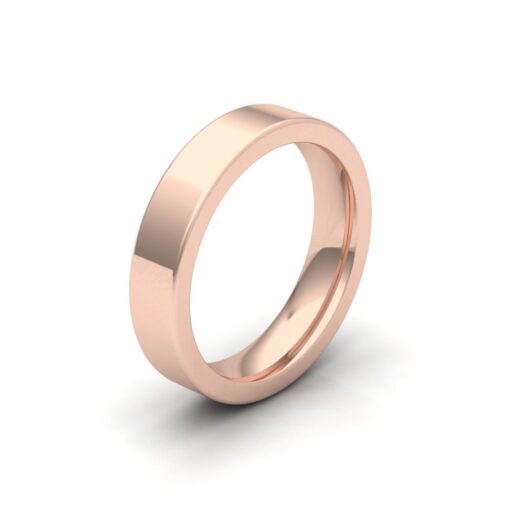 Simplistic Plain Square Edge Wedding Band Comfort Fit Rose Gold LS7181