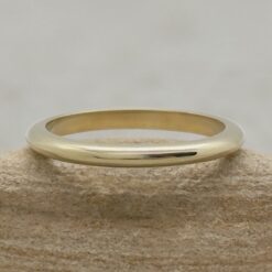 Thin Minimalistic Comfortable Stacking Wedding Band Yellow Gold LS7177