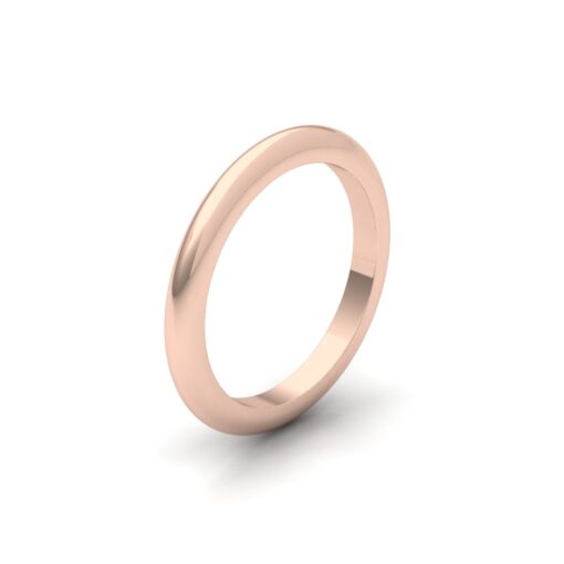 Thin Plain Rounded Stacking Comfortable Wedding Ring Rose Gold LS7177