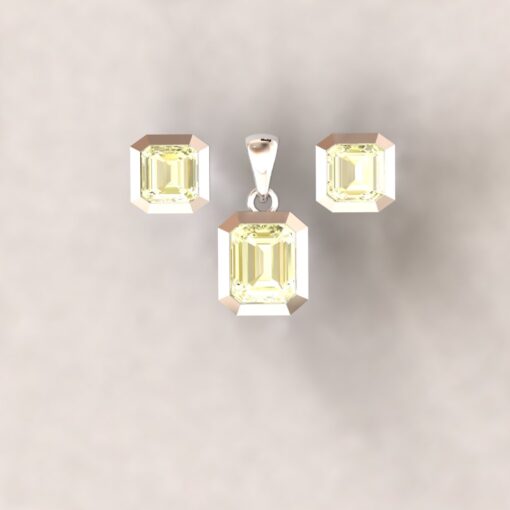 Custom Yellow Sapphire Necklace and Earrings to match her Engagement Ring - Image 4