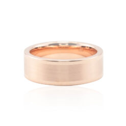 7mm Wide Man's Comfort Wedding Band Brushed Finish Rose Gold LS4662