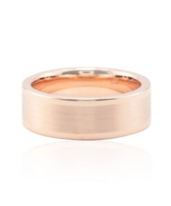7mm Wide Man's Comfort Wedding Band Brushed Finish Rose Gold LS4662