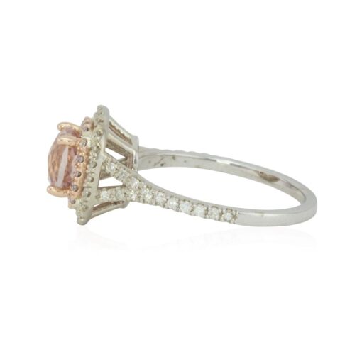 Cathedral Shank Morganite Engagement Ring White Gold Platinum LS4211