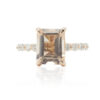 Emerald Cut Peach Morganite Diamond Engagement Ring Rose Gold LS4594