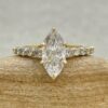 IGI Solitaire Marquise Lab Diamond Engagement Ring Yellow Gold LS7220