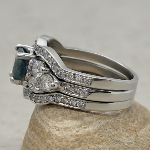 Another Contoured Diamond Band for your Alexandrite Wedding Set - Image 3