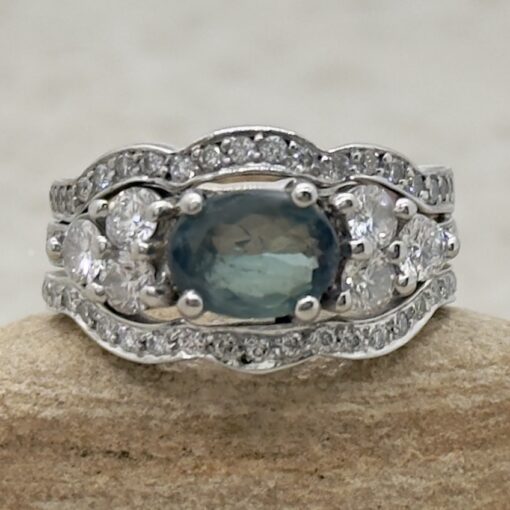 Another Contoured Diamond Band for your Alexandrite Wedding Set - Image 2