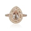 Pave Peachy Pink Pear Cut Morganite Engagement Ring Rose Gold LS4326 (1)