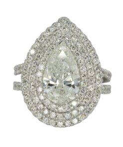 Pear Cut Lab Grown Diamond Engagement Ring White Gold Platinum LS4153