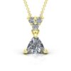 Trillion Cut Diamond Pendant with Triangle Cluster Yellow Gold LS7061