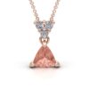 Trillion Cut Morganite Pendant with Triangle Cluster Rose Gold LS7060