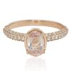 1.05 Carat Rare Oval Peach Sapphire Engagement Ring Rose Gold LS4301