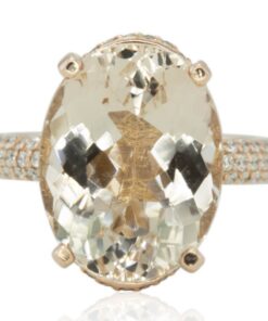 Champagne Morganite Filigree Hearts Engagement Ring Rose Gold LS3647