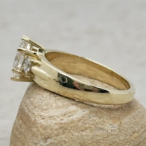 Custom Marquise Diamond Engagement Ring and Wedding Bands - Image 5