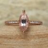 Marquise Cut Pink Morganite Diamond Engagement Ring Rose Gold LS5050