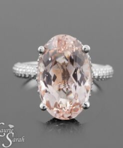 Morganite Engagement Ring Filigree Basket White Gold Platinum LS2865