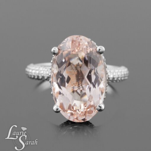 Morganite Engagement Ring Filigree Basket White Gold Platinum LS2865