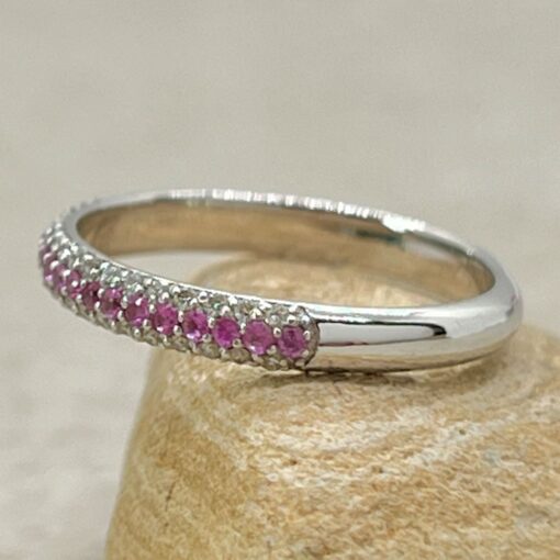 October Birthstone Pink Tourmaline Ring White Gold Platinum LS4325