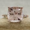 Pink Morganite Diamond Engagement Ring Square Cushion Rose Gold LS6634