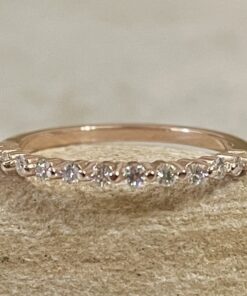 Thirteen Round Cut Diamond Band Art Deco Wedding Ring Rose Gold LS6450