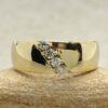 Women's Diamond Wedding Band Shiny Finish Yellow Gold LS6791