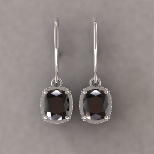 Custom Black and White Diamond Earrings - Image 2