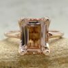 Emerald Cut Morganite Solitaire Engagement Ring Rose Gold Front LS7014