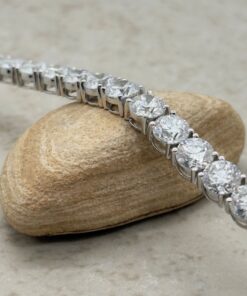 Luxury Round Cut Lab Grown Diamond Bracelet White Gold Platinum LS7301