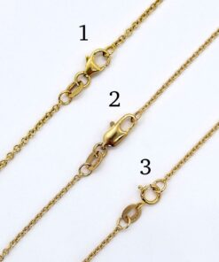 14 16 18 20 22 Inch Solid Gold Rolo Chain Lobster Spring Clasp LS7315