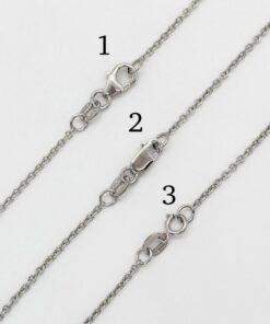 18 Carat Solid White Gold Rolo Style Chain Lobster Spring Clasp LS7310