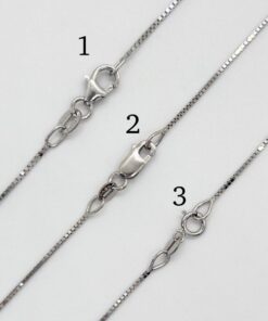 Sturdy 18 Karat Solid White Gold Box Chain Lobster Spring Clasp LS7311