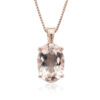 Bride Necklace Morganite Pendant Gold Heart Filigree Rose Gold LS4665