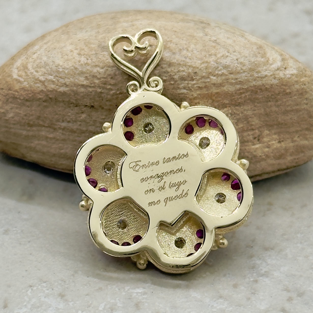 Custom Lab Alexandrite, Lab Ruby and Diamond Pendant - Image 3