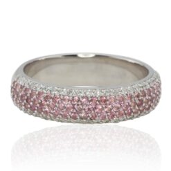 October .73 Carat Round Cut Pink Tourmaline White Gold Platinum LS4349