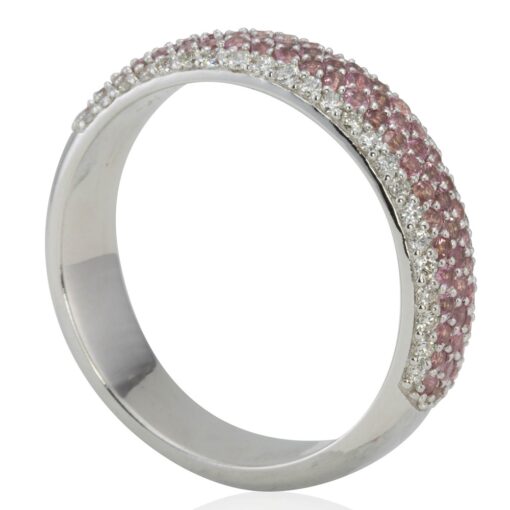 October Birthstone Pink Tourmaline Diamond White Gold Platinum LS4349