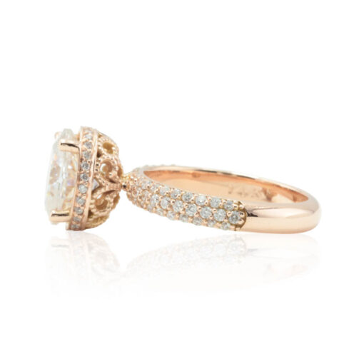 2.1 Carat Oval Moissanite Half Eternity Diamond Ring Rose Gold LS4600