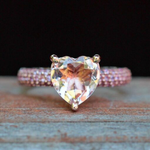 2.25 Carat Morganite Pink Sapphire Engagement Ring Rose Gold LS4937