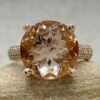 5 Carat Round Cut Morganite Diamond Engagement Ring Rose Gold LS5353