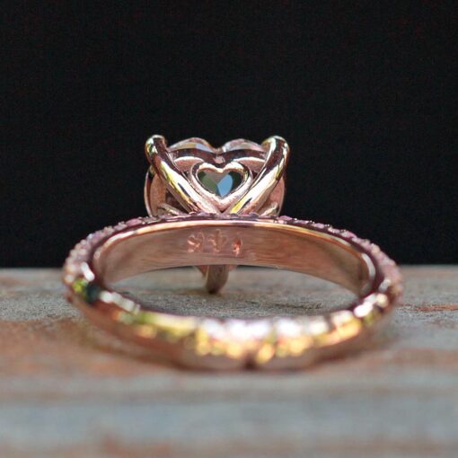 Golden Hearts Morganite Pink Sapphire Engagement Ring Rose Gold LS4937