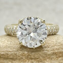 IGI Lab Grown Diamond Engagement Ring Triple Shank Yellow Gold LS6831