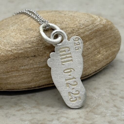 Custom Silver and Moonstone Baby Foot Pendant - Image 3