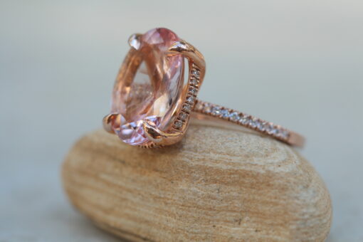 Custom Oval Amethyst and Diamond Ring from our Beverly Collection - Image 5