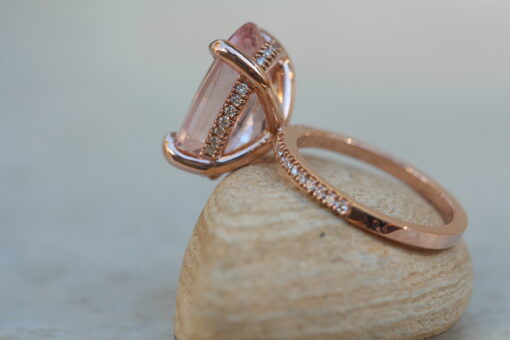 Custom Oval Amethyst and Diamond Ring from our Beverly Collection - Image 4